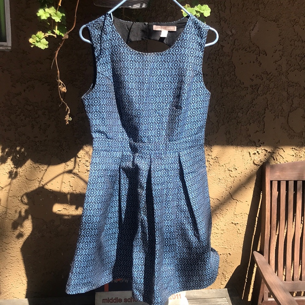 Blue and black formal dress